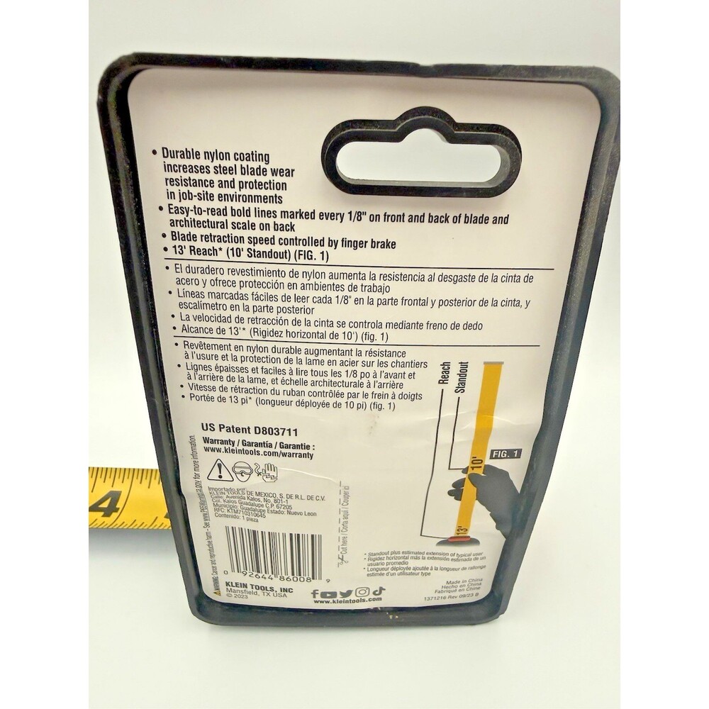 NIP Klein Tools 16', 13' reach tape measurer - Picture 3 of 5